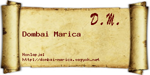 Dombai Marica névjegykártya